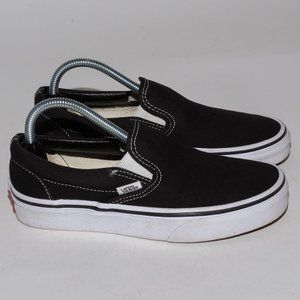 Vans Unisex Men's 4 Women’s 5.5 Authentic Black Canvas Slip On Skate Shoes